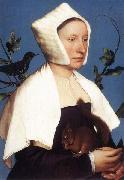 Hans holbein the younger Portrait of a Lady with a Squirrel and a Starling oil painting